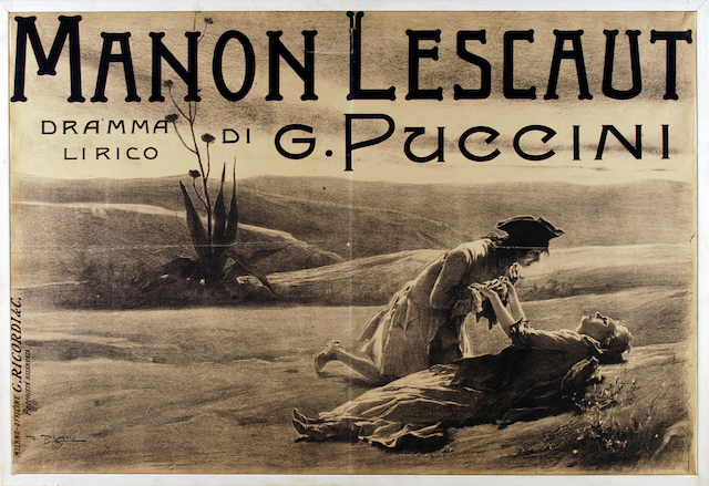 Manon Lescaut poster by Vespasiano Bignami 1893 Archivio Storico Ricordi 